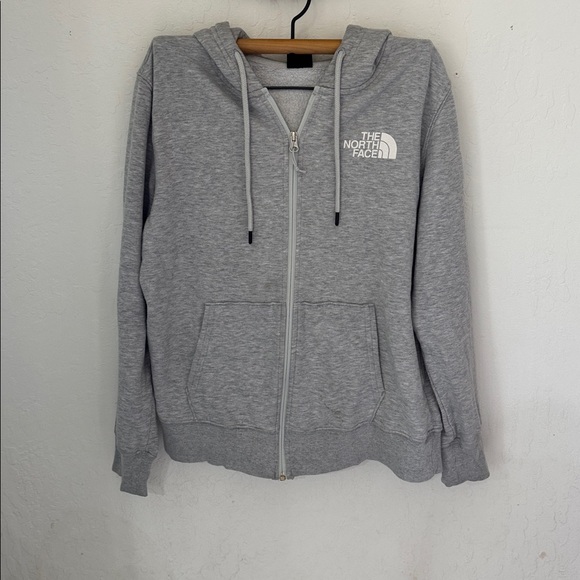 The North Face Women's Brand Proud Full Zip Logo Fleece Hoodie Medium Gray - Picture 2 of 7